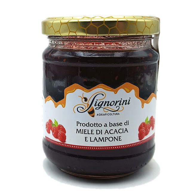 Miele di Acacia e Lampone - barattolo 250 gr - Miele Aromatizzato al Lampone
