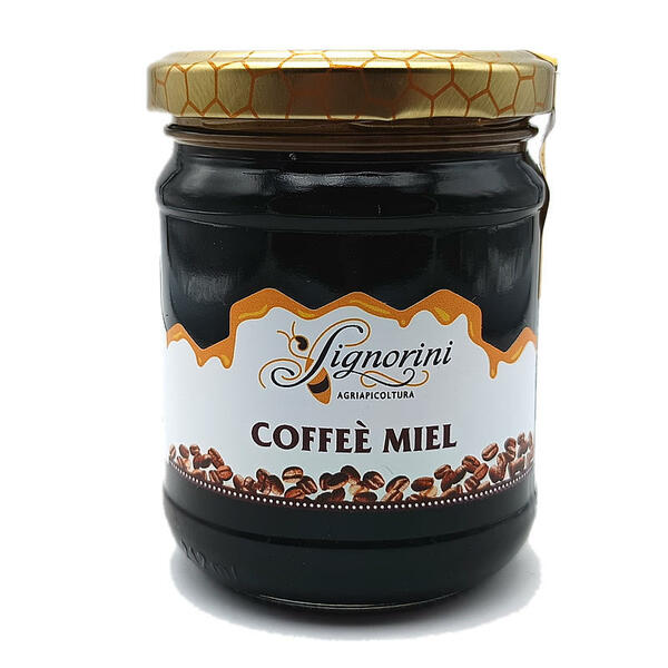 Miele di Acacia e Psta di Caffè Solubile - barattolo 250gr - Miele Aromatizzato al Caffè