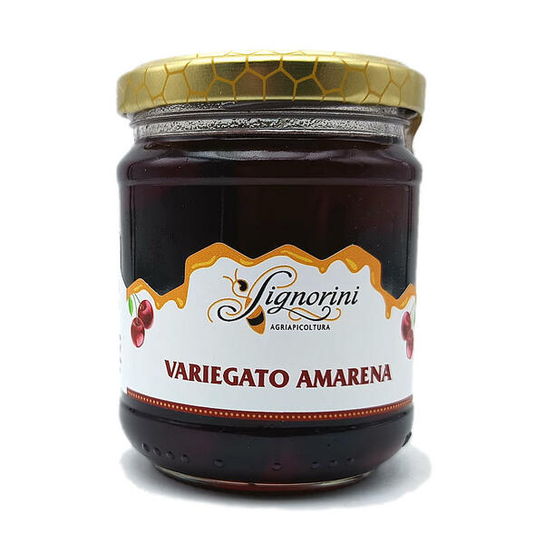 Miele di Acacia e Pasta Cherry - barattolo 250 gr - Miele Aromatizzato all'Amarena
