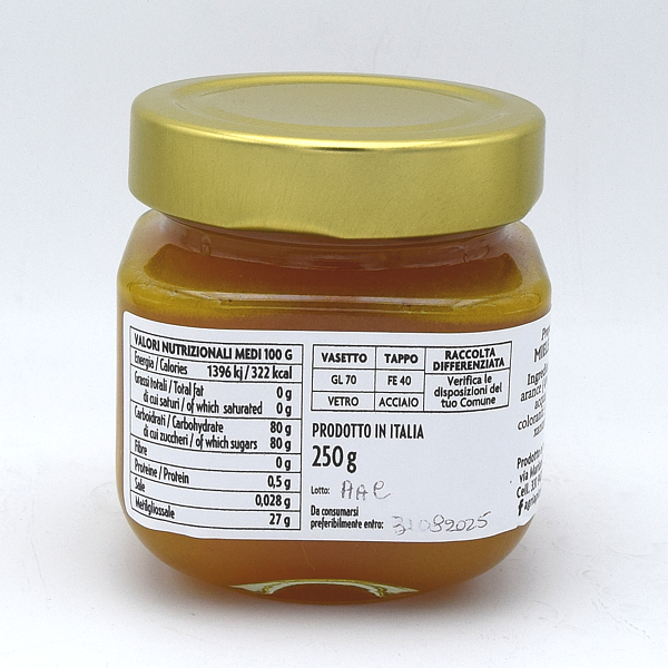 Miele Aromatizzato - Miele di Acacia e Arancia  barattolo 250 gr